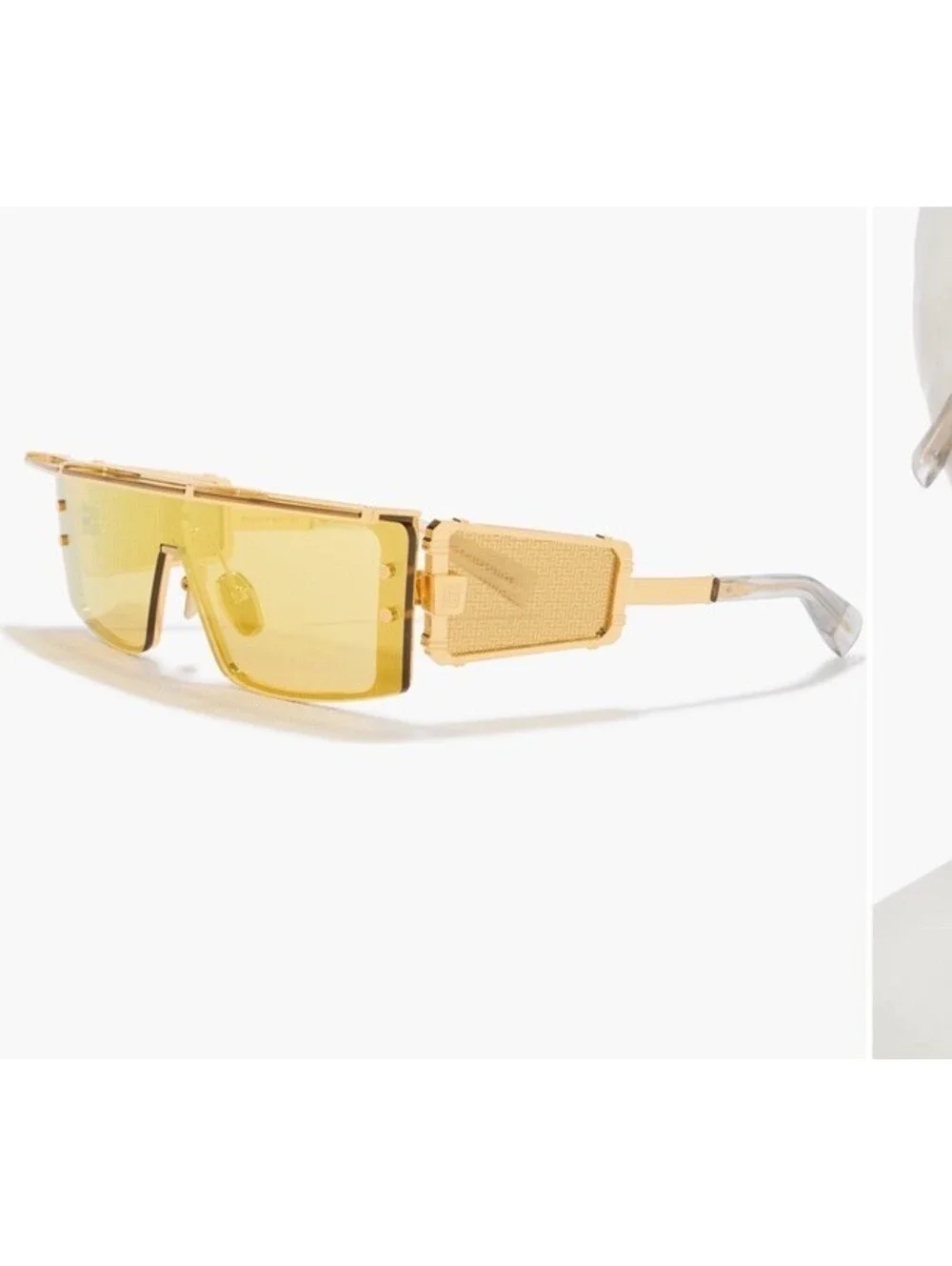 Akoni Balmain Eyewear  Wonder Boy III Oversized Gold Sunglasses Shield JAPAN